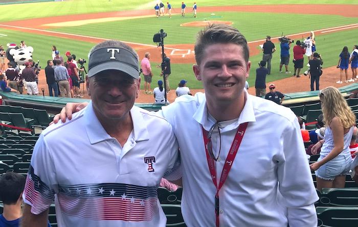 Morgan Pearson at Texas Rangers game